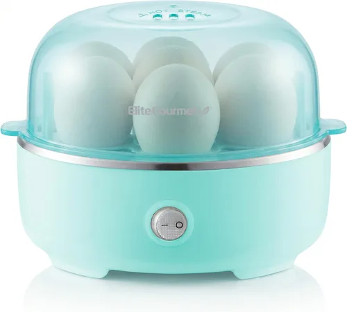Vista 9 de Elite Gourmet - Cocina eléctrica para huevos de 7 huevos, apagado Negro clásico