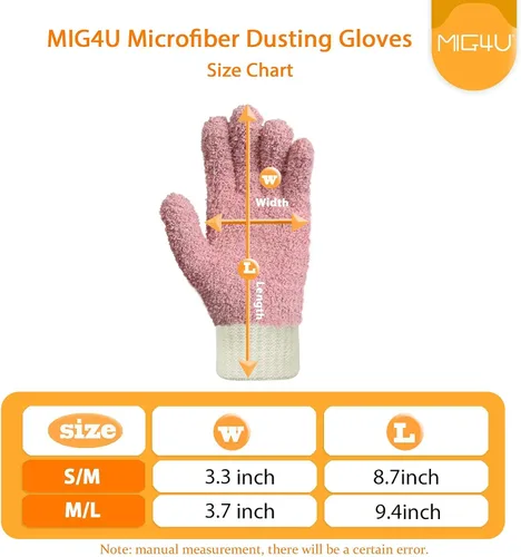 Vista 7 de MIG4U Guantes de limpieza de microfibra para el hogar, guantes para limpiar persianas, ventanas, contraventanas, muebles y coche, reutilizables, sin