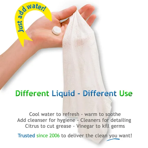 Vista 2 de Wysi - Toallitas expansibles multiusos, para cualquier momento Solo tienes que añadir agua.