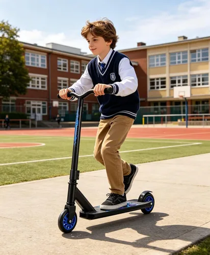 Vista 3 de Patinete profesional para niños de 8 años en adelante, patinete completo de trucos para ciclistas intermedios, principiantes, avanzados