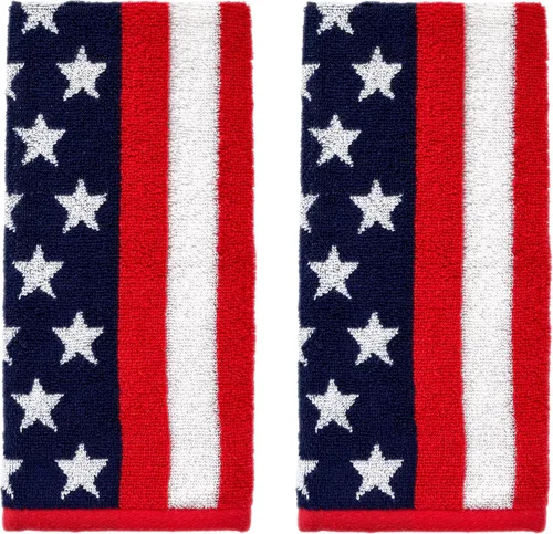Vista 14 de SKL Home Americana Script - Juego de 2 toallas de mano, bordadas, azul marino 100% Cotton. Fun for Memorial Day, 4th of July, Labor Day & all