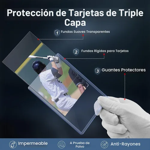 Vista 3 de 200 fundas de plástico duro para tarjetas, protector de tarjetas de béisbol de 3 x 4 pulgadas, soporte para tarjetas comerciales de alta calidad