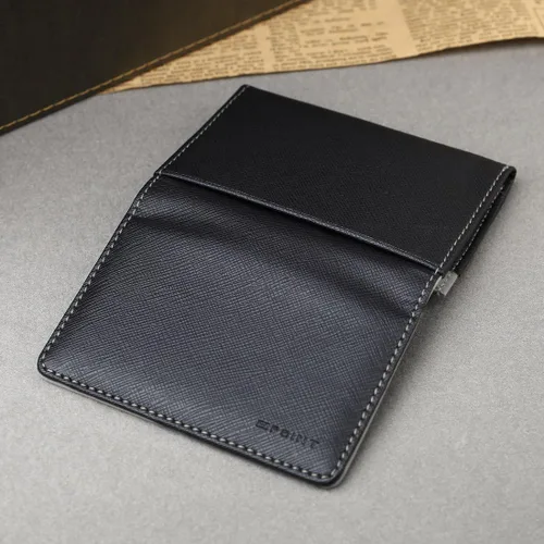 Vista 6 de Multicolor sólido para hombre de cuero clip de dinero Navidad para padre, Negro, gris-ecm10a05
