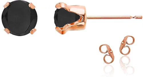 Vista 33 de Aretes de tuerca de plata de ley 925 chapados en oro de 14 quilates macizo, oro amarillo, blanco o rosa de 0.236 in Amatista