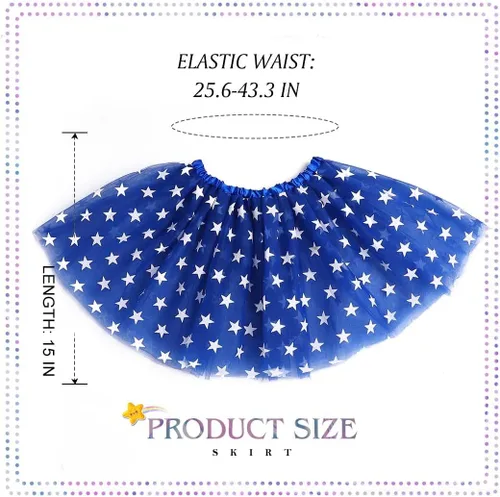 Vista 6 de TWINKLEDE Falda del 4 de julio, falda patriótica de tutú para el Día de la Independencia, falda de baile para mujeres y niñas