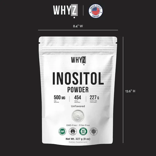 Vista 7 de Inositol en polvo de 8 onzas, suplemento de inositol natural para apoyo ovárico, fertilidad y equilibrio hormonal, polvo de inositol puro