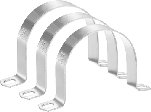 Vista 19 de M METERXITY Paquete de 3 abrazaderas de conducto, correa rígida de acero inoxidable 304 de 3-1/2 pulgadas M89 U con 2 agujeros