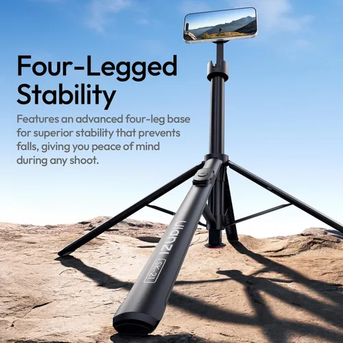 Vista 3 de ULANZI - Trípode magnético para teléfono de 71 pulgadas, apertura y cierre automático para selfie con control remoto N52 Strong Magnetism, 4-Leg