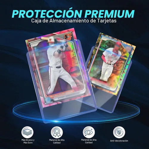 Vista 3 de 200 fundas para tarjetas de plástico duro, protectores de tarjetas de 3 x 4