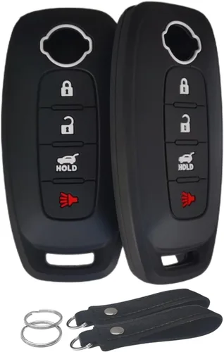 Vista 7 de Funda de silicona para llavero con control remoto sin llave, compatible con Nissan Pathfinder Rogue 2023 2024 - 4 botones para maletero de automóvil