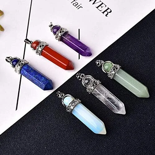 Vista 3 de 1 colgante de amatista de cristal natural, moda de reiki, punto curativo, collar de gemas crudas, recuerdo para hombres y mujeres, joyería mineral