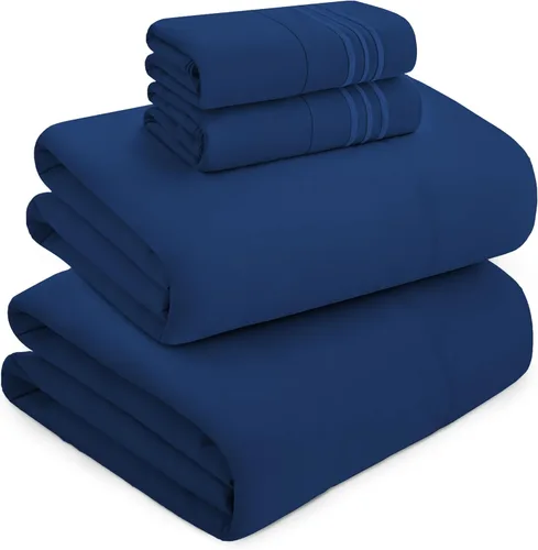 Vista 31 de Mocassi Juego de sábanas de lujo de 4 piezas, calidad prémium de hotel de 1800 hilos, ajuste fácil, sábanas y fundas de almohada resistentes a