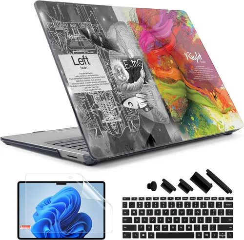 Vista 10 de TWOLSKOO Funda para portátil Microsoft Surface Go 2/1 de 12.4" lanzada con el modelo 1943/2013, carcasa rígida de plástico protectora y cubierta