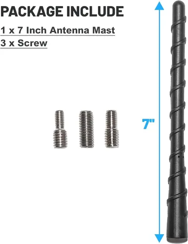 Vista 8 de Anina Mástil de antena de 7 pulgadas para Jeep Grand Cherokee 2011-2022, Renegade, Compass, Chrysler 200, Fiat 500 FM AM Radio Aerial 5091100AA