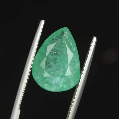 Vista 2 de Esmeralda verde natural de 4,80 quilates. Piedra para hacer joyas con corte de pera con certificado de huevo DX-741