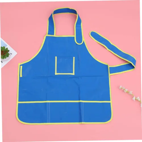 Vista 9 de Painting Apron Smock for Arts Crafts Years Four Pockets for Easy Storage for DIY Painting Drawing Activities Blue