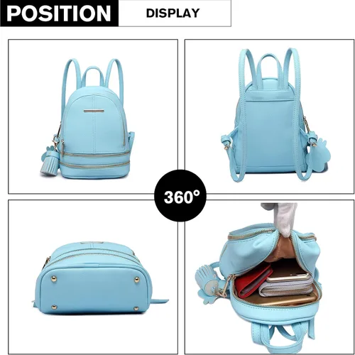 Vista 3 de Miss Lulu Casual Fashion Cute Saffiano Satchel Mochila para Niñas Mujeres