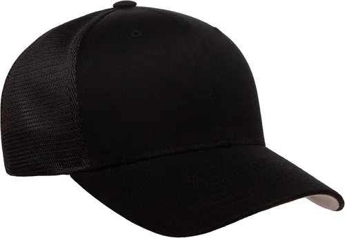 Vista 7 de Flexfit Gorra de malla elástica Melange para hombre, Negro
