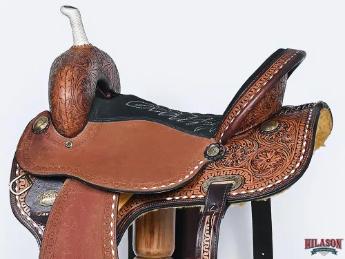 Vista 5 de HILASON Dark Brown Western Barrel Racing Saddle Trail