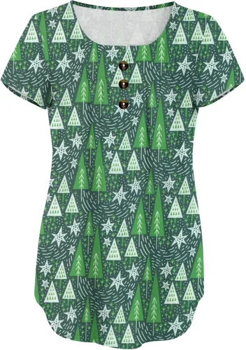 Vista 4 de SMIDOW Linda túnica de moda 2023 para mujer, color degradado, casual, holgada, larga, plisada, fluida