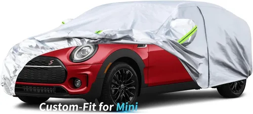 Vista 10 de Funda a medida para automóvil mini-auto, 7 capas de cubierta impermeable para todo tipo de clima, para exteriores, cubierta completa contra la Negro