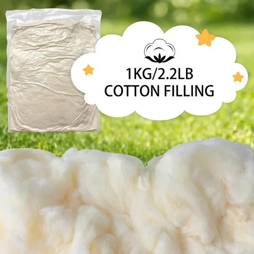 Vista 4 de Relleno de algodón para manualidades, relleno de algodón de 35.27 oz/2.2 libras para osos de peluche y animales de peluche, relleno de animales