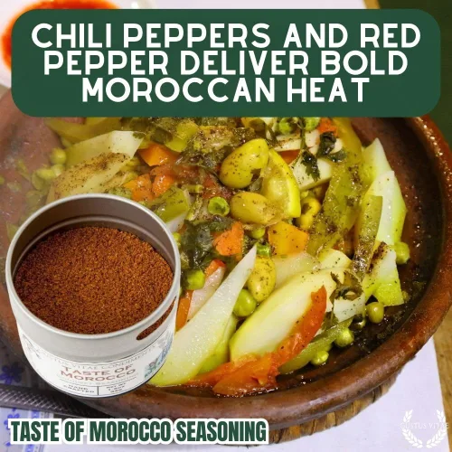 Vista 4 de Taste of Morocco - Condimento artesanal artesanal - Mezcla de especias gourmet - Sin OMG - 1.2 onzas - Lata magnética - Lote pequeño - Embalado a