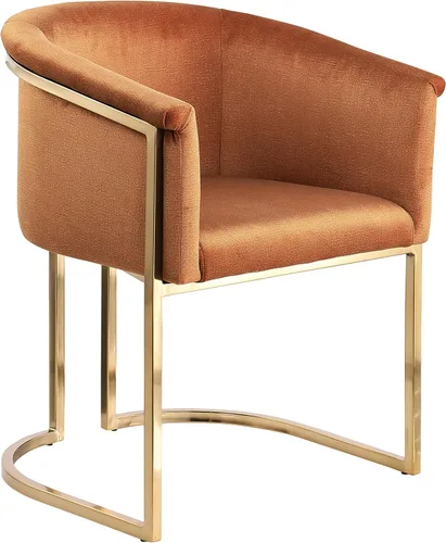 Vista 10 de Meridian Furniture 758Beige-C Tierra Collection Modern Silla de comedor tapizada contemporánea con lujoso terciopelo beige, acabado de latón