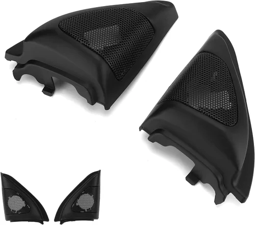 Vista 8 de Fydun 1 par de cubierta de altavoz de la puerta del coche de audio tweeter ajuste negro altavoz decoración reemplazo para 2003-2006