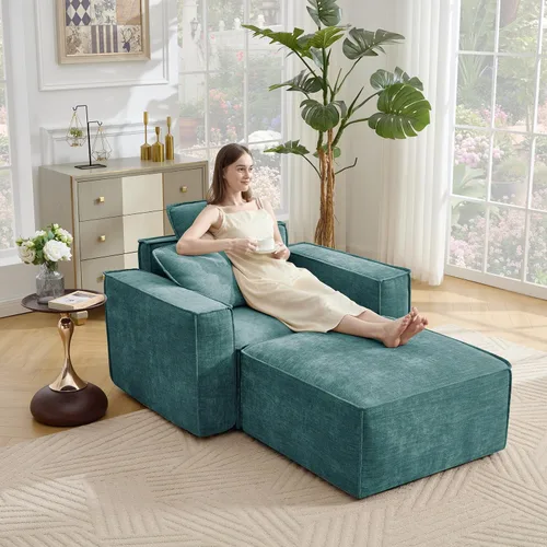 Vista 16 de WILLOVE Juego de sofá modular modular, sofá nube de felpilla con reposabrazos anchos y 8 almohadas, sofás de asiento profundo para sala de estar, 4