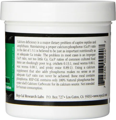 Vista 2 de 52298 Suplemento de reptil/anfibio en polvo de calcio sin fósforo sin vitamina D3, 4.1 oz, blanco