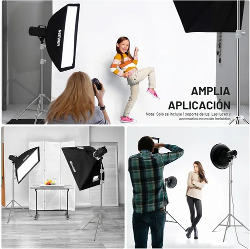Vista 5 de NEEWER Soporte de Luz Mejorado de 75"/190cm de Acero Inoxidable con Resorte, Trípode de Fotografía Plegable con Juntas de Tubo Más Resistentes