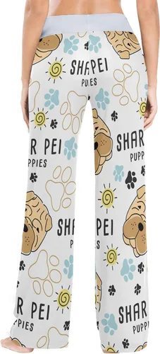 Vista 4 de Pantalones de pijama de Halloween para mujer, pantalones elásticos de pierna ancha para yoga, palazzo, manos aterradoras, talla XS