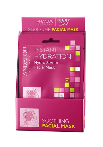 Vista 7 de Andalou Naturals Instant Brighten and Tighten Hydro Serum Máscara facial facial de una sola cara, 0.6 onzas (paquete de 6)