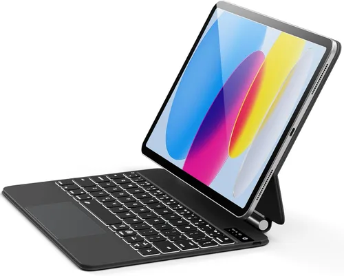Vista 9 de AHYWTAN Funda para iPad 11/10ª generación con teclado, funda de teclado Bluetooth desmontable para iPad A16 2025 de 11 pulgadas/10ª generación 2022
