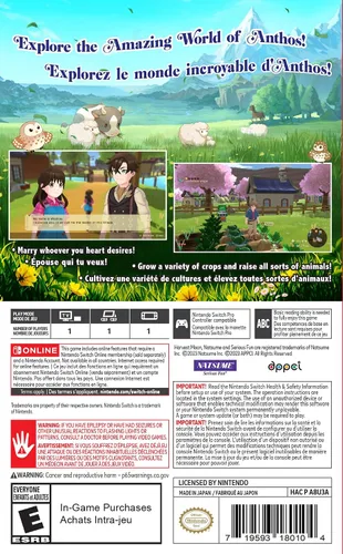 Vista 2 de Harvest Moon The Winds of Anthos For Nintendo Switch with BONUS 7" Sleepy Cow Plush and Collar Charm
