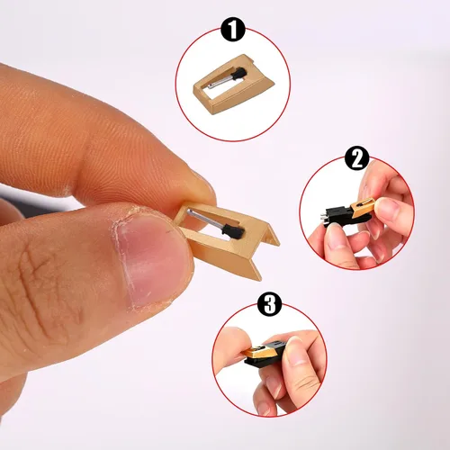 Vista 5 de 3 agujas para tocadiscos, duradero, repuesto de lápiz capacitivo práctico para tocadiscos, accesorios prácticos para sistemas de alta fidelidad