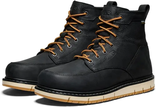 Vista 4 de KEEN Utility Botas de trabajo San José con punta de aleación de 6 pulgadas para hombre Negro/Chicle