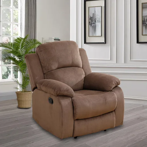 Vista 24 de Juego de muebles de sala de estar, juego de sofá reclinable de cuero, sofá reclinable y sofá biplaza, juego de sofá de cuero beige, juego de muebles