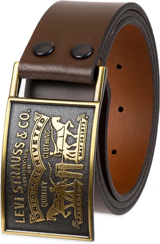 Vista 11 de Levi's Men's Everyday Jean Belt with Removable Plaque Buckle