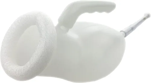 Vista 5 de Orinal portátil con bolsa reutilizable de ajuste cómodo para hombres, ventajoso sistema antiderrames