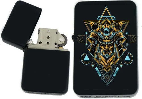 Vista 40 de Faraón, egipcio, tutankamón, cleopatra, ojo de Horus, pirámides-Ankh, leona-diosa única coleccionable s Infinity negro mate encendedores a prueba