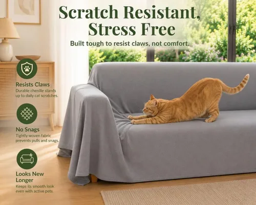 Vista 2 de Protector de muebles antiarañazos para gatos, protector de sofá antiarañazos, antideslizante e impermeable (no se estira), protección de sofá apta