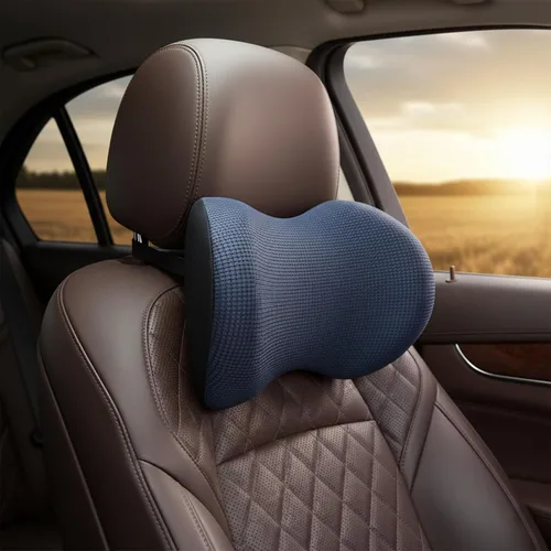 Vista 8 de Super Fit - Almohada para reposacabezas de automóvil, almohada para conducir con correa ajustable, almohada de cuello 100% espuma viscoelástica