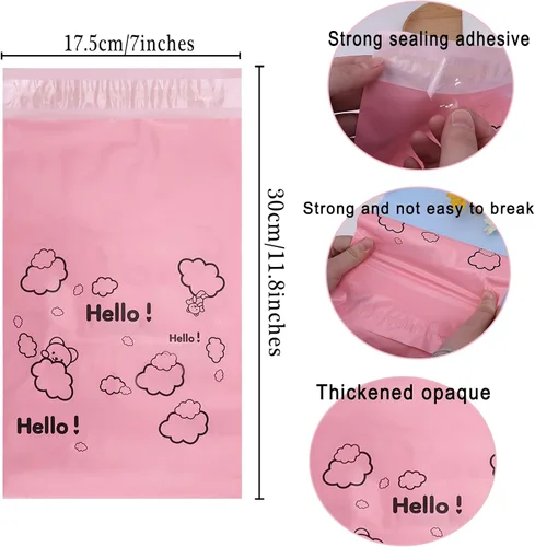 Vista 4 de Lindas bolsas de eliminación de almohadillas sanitarias rosadas, paquete de 200, 7 x 12 pulgadas, opacas, bolsas de eliminación de higiene femenina