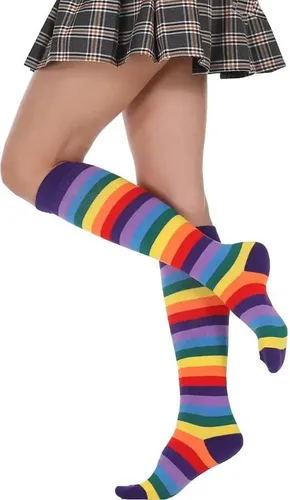 Vista 4 de Holiday Hero Rainbow Pride Socks! Put Some Color in Your Step - Several Varieties and Packages
