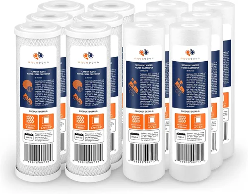 Vista 12 de Aquaboon Juego de 2 cartuchos de filtros de agua de 5 micrones, 10 x 2.5 pulgadas, compatible con WHKF-WHWC, P5, WHKF-GD05