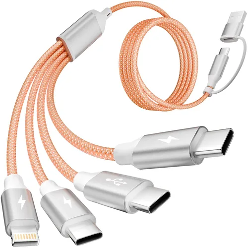 Vista 13 de Cable de carga múltiple USB C Splitter 1 paquete, cable de carga USB A/C a USB C, cable de carga dual tipo C, cable de carga múltiple 4 en 2 con 4