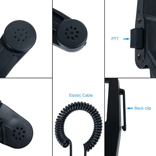 Vista 3 de Kenwood - Micrófono de radio militar de mano con PTT para Baofeng UV-5R BF-888S UV-82 UV-82 UV-82HP Kenwood Wouxun Qansheng Puxing HYT Walkie Talkie