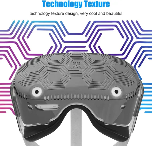 Vista 5 de AMVR VR - Funda para Meta Quest 2 protector de auriculares VR con 2 fundas protectoras laterales estructura celular única para una protección